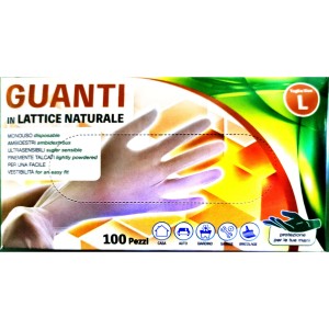 GUANTI  IN LATTICE MONOUSO BOTTARI  MISURA LARGE  (L) X 100 UNITA'