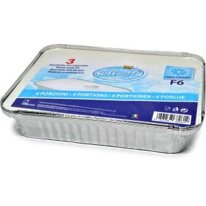 VASCHETTE ALLUMINIO CON COPERCHIO 4 PORZ.  PEZZI 3