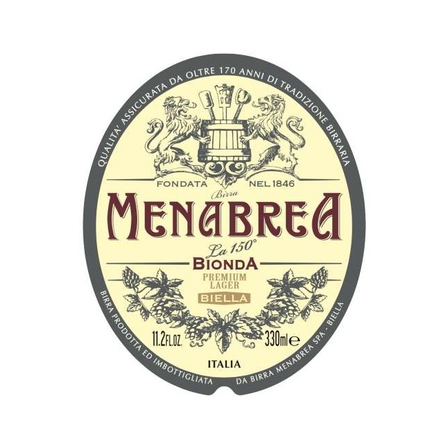 BIRRA FUSTO MENABREA LT.15 BIONDA   PILS