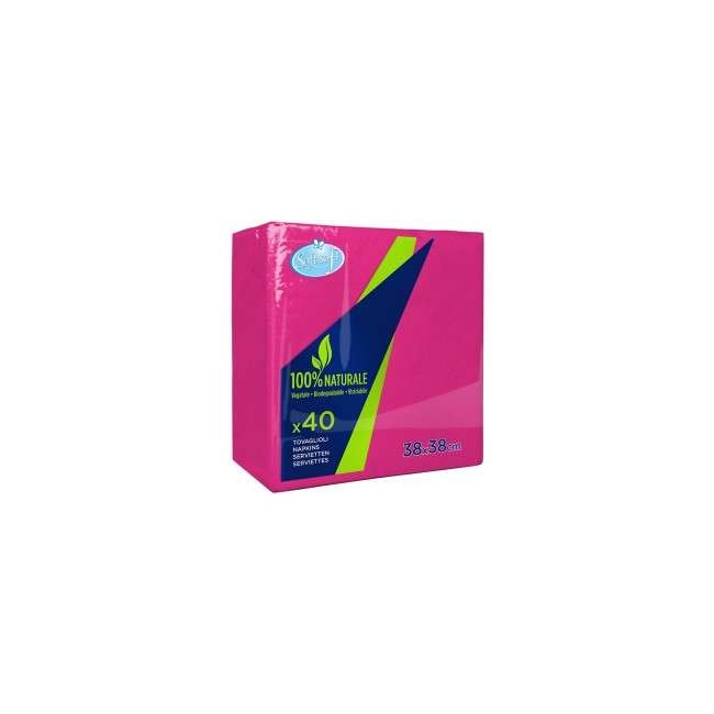 TOVAGLIOLI CARTA COLORATI 38 X 38 2 VELI SOFT SOFT PZ.40 CADAUNO  FUCSIA
