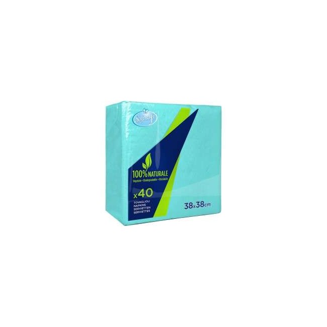 TOVAGLIOLI CARTA COLORATI 38 X 38 2 VELI SOFT SOFT PZ.40 CADAUNO  ACQUA