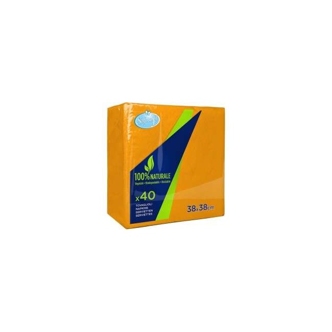 TOVAGLIOLI CARTA COLORATI 38 X 38 2 VELI SOFT SOFT PZ.40 CADAUNO  ARANCIO