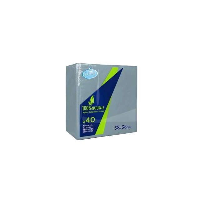 TOVAGLIOLI CARTA COLORATI 38 X 38 2 VELI SOFT SOFT PZ.40 CADAUNO  GRIGIO