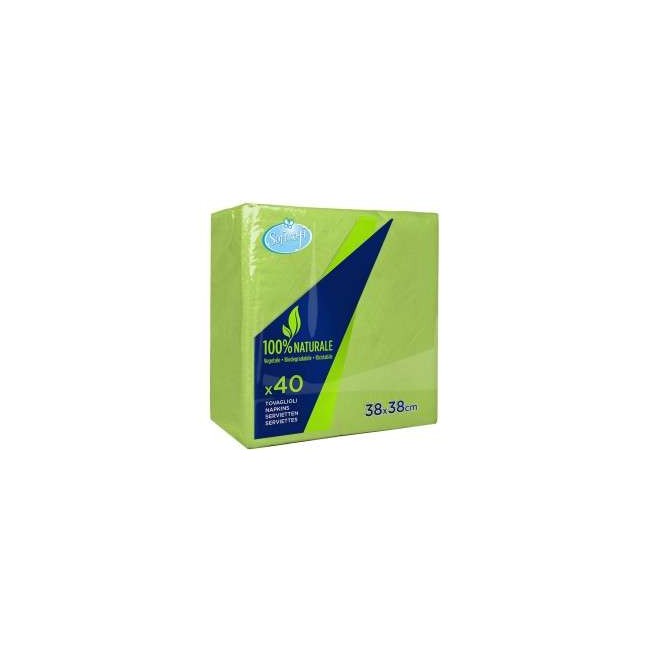 TOVAGLIOLI CARTA COLORATI 38 X 38 2 VELI SOFT SOFT PZ.40 CADAUNO  KIWI