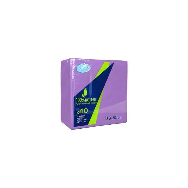 TOVAGLIOLI CARTA COLORATI 38 X 38 2 VELI SOFT SOFT PZ.40 CADAUNO  LILLA
