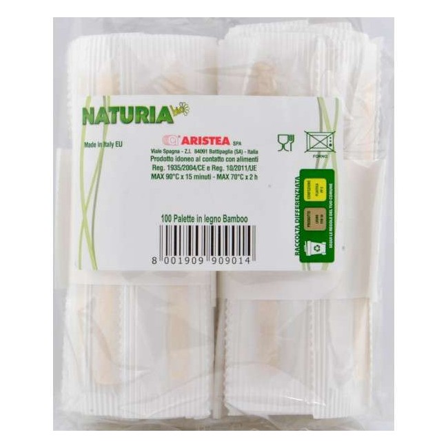 NATURIA BIO PALETTE IN LEGNO BAMBOO  X 100 PZ.