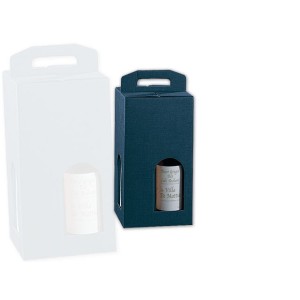 VALIGIA PORTABOTTIGLIE A 4 FINESTRE COLORE BLU CARTONCINO...