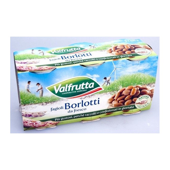 VALFRUTTA TRIS  FAGIOLI BORLOTTI IN LATTINA GR.400